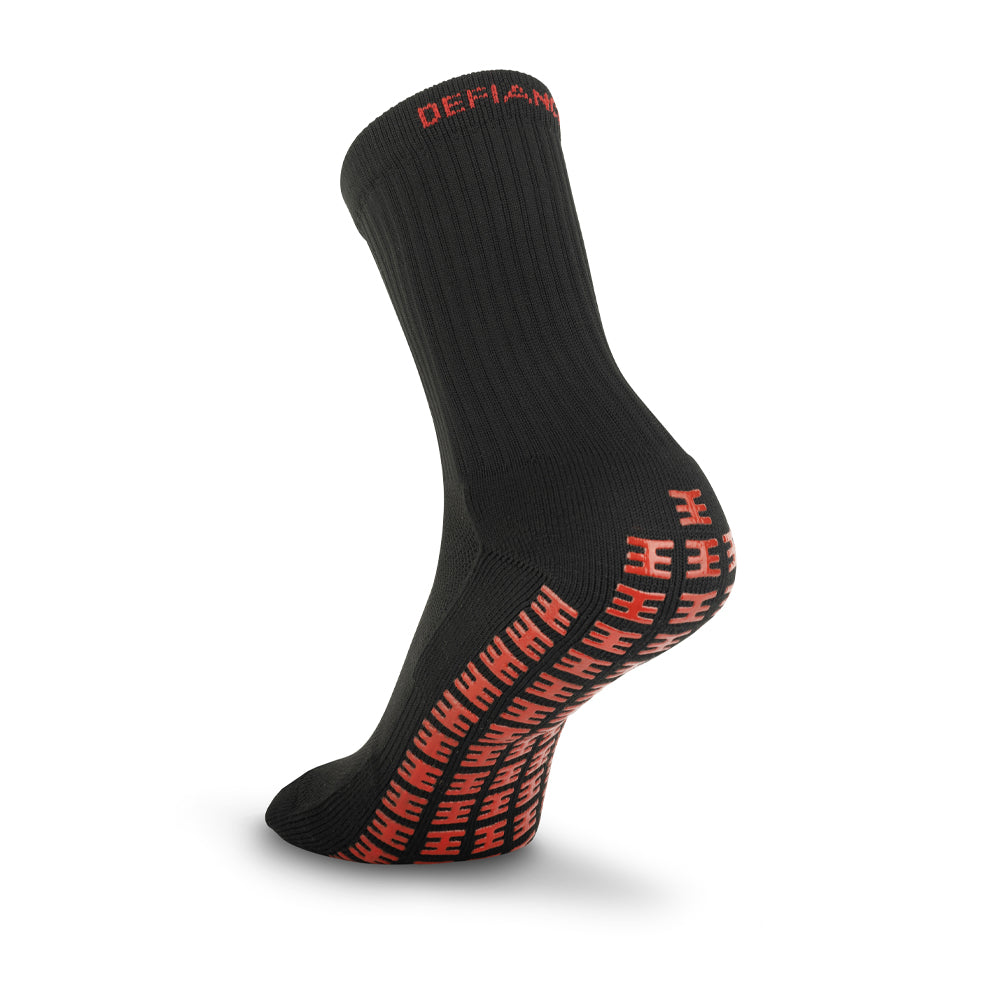 Defiance Grip Socks Black - mid calf length