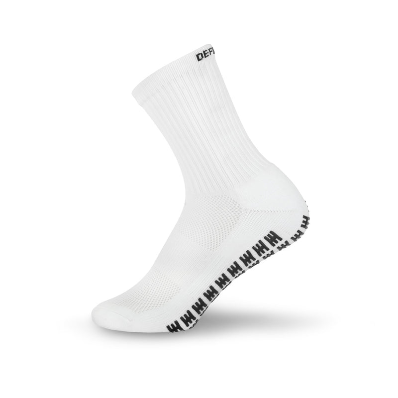 Defiance Grip Socks White - mid calf length